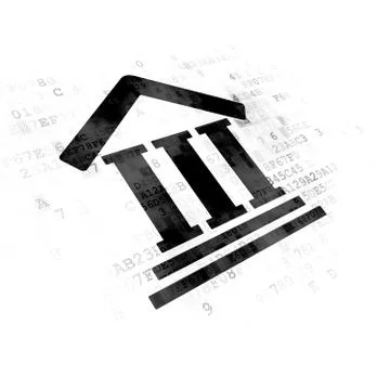 Law concept: Courthouse on Digital background Ilustración de archivo