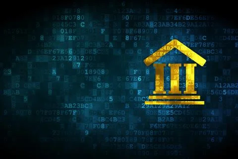 Law concept: Courthouse on digital background Ilustración de archivo