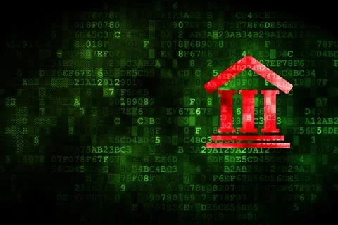 Law concept: Courthouse on digital background Ilustración de archivo