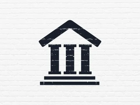 Law concept: Courthouse on wall background Ilustración de archivo