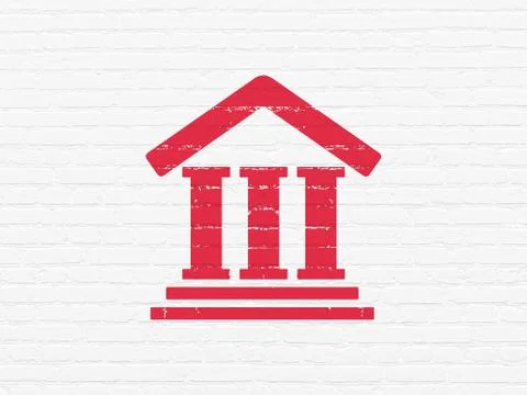 Law concept: Courthouse on wall background Ilustración de archivo