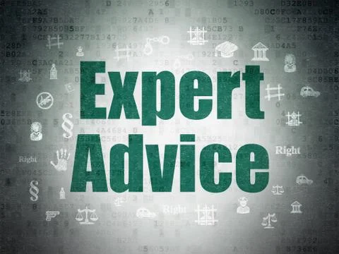 Law concept: Expert Advice on Digital Data Paper background Stock Illustration