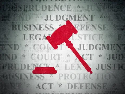 Law concept: Gavel on Digital Data Paper background イラスト素材