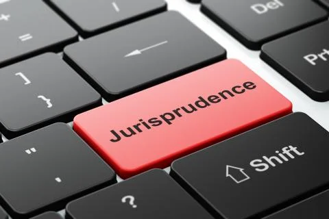 Law concept: Jurisprudence on computer keyboard background Ilustração Stock