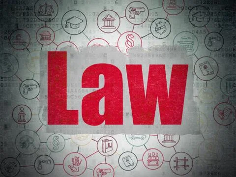 Law concept: Law on Digital Data Paper background Stock Illustration