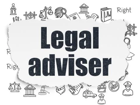 Law concept: Legal Adviser on Torn Paper background Stock Illustration