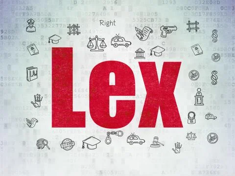 Law concept: Lex on Digital Data Paper background Stock Illustration