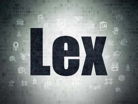 Law concept: Lex on Digital Data Paper background Stock Illustration