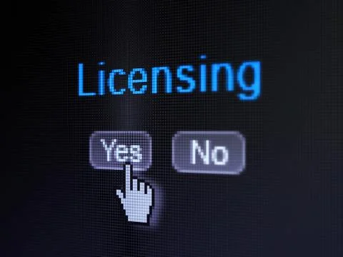 Law concept: Licensing on digital computer screen Stock Illustration