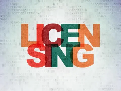 Law concept: Licensing on Digital Data Paper background Ilustração Stock