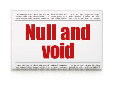 Law concept: newspaper headline Null And Void 库存插图