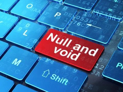 Law concept: Null And Void on computer keyboard background 스톡 일러스트