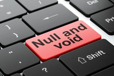 Law concept: Null And Void on computer keyboard background 库存插图