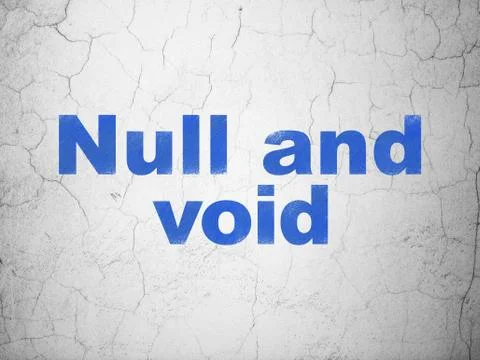 Law concept: Null And Void on wall background 库存插图