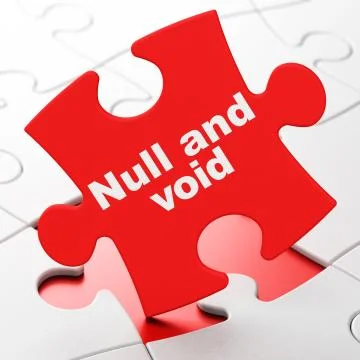 Law concept: Null And Void on puzzle background 库存插图