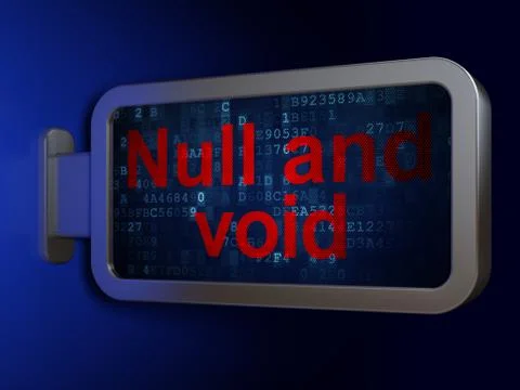 Law concept: Null And Void on billboard background 库存插图