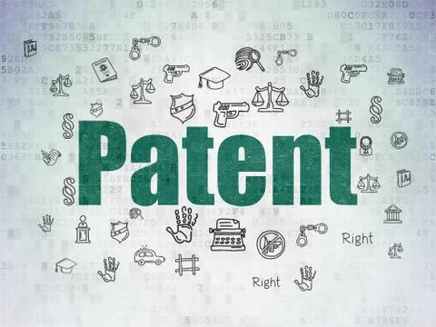 Law concept: Patent on Digital Data Paper background Stock Illustration
