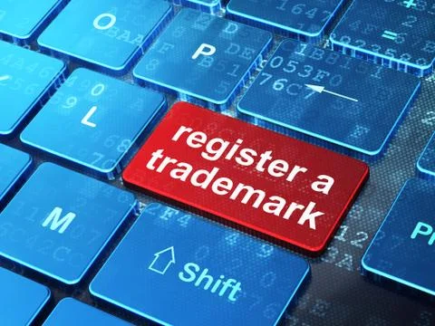 Law concept: Register A Trademark on computer keyboard background イラスト素材