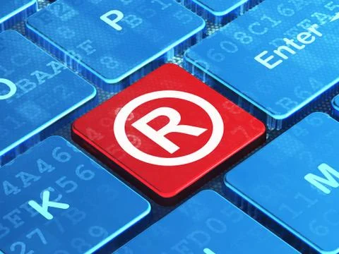 Law concept: Registered on computer keyboard background 스톡 일러스트