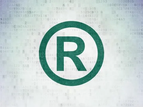 Law concept: Registered on Digital Data Paper background Illustration