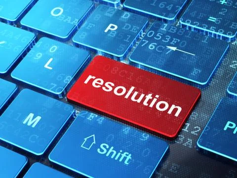 Law concept: Resolution on computer keyboard background Illustrazione stock