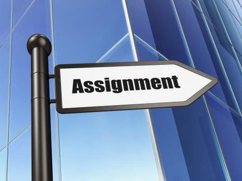 Law concept: sign Assignment on Building background Ilustración de archivo