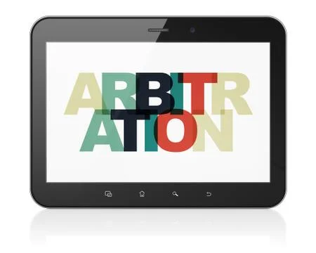 Law concept: Tablet Computer with Arbitration on  displa Stock Illustration