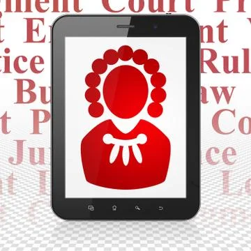 Law concept: Tablet Computer with Judge on display Stock-Illustration