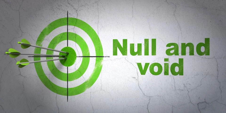 Law concept: target and Null And Void on wall background Stock-Illustration