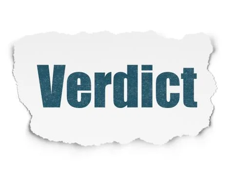 Law concept: Verdict on Torn Paper background Stock Illustration