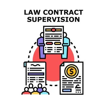 Law contract supervision process managing legal agreements イラスト素材
