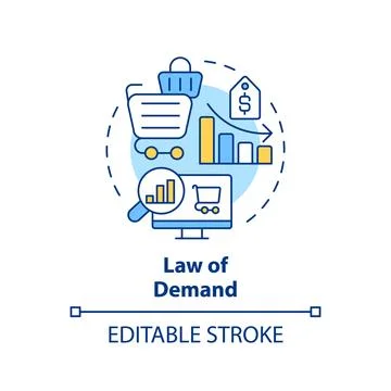 Law of demand multi color concept icon Stock Illustration