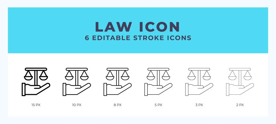 Law editable line icon. Vector illustration with different stroke. Stock Illustration