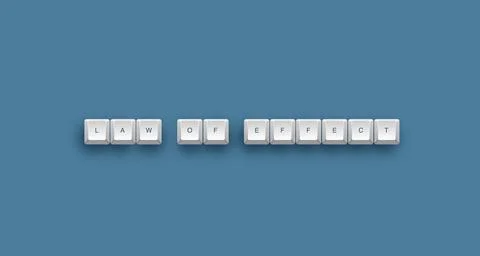 Law of effect text on a 3d keyboard button with shadow concept series イラスト素材