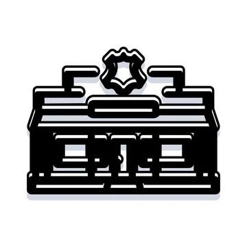 Law enforcement building receiving security and public services Ilustración de archivo