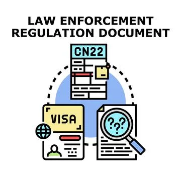 Law enforcement regulation document concept illustration Stock Illustration