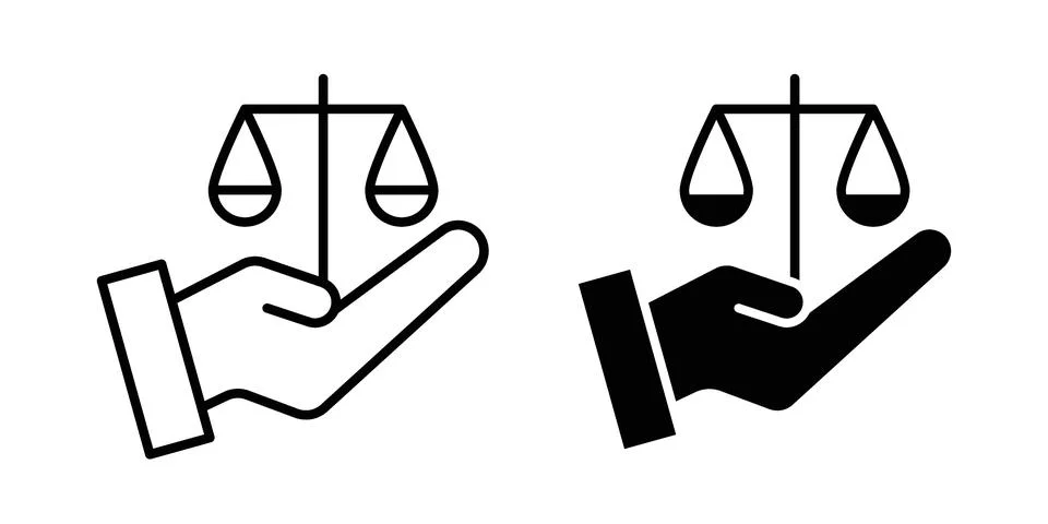 Law icon black vector isolated on white Stock Illustration