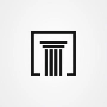 Law icon logo vector design Stock Illustration