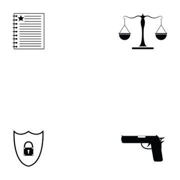 Law icon set Stock Illustration