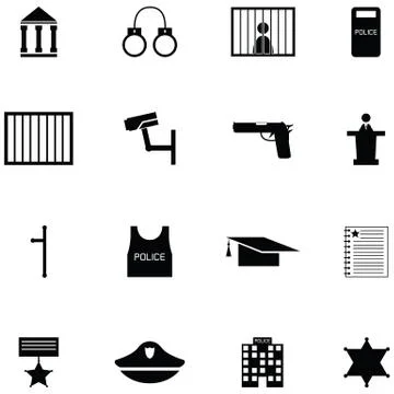 Law icon set Illustrazione stock