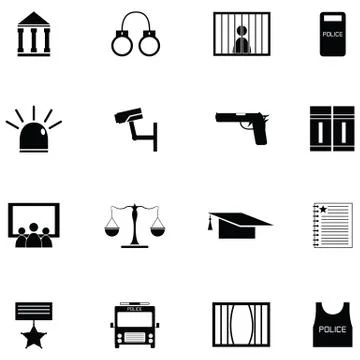 Law icon set Illustrazione stock