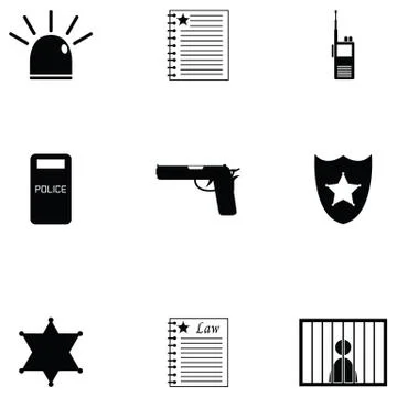 Law icon set Stock Illustration