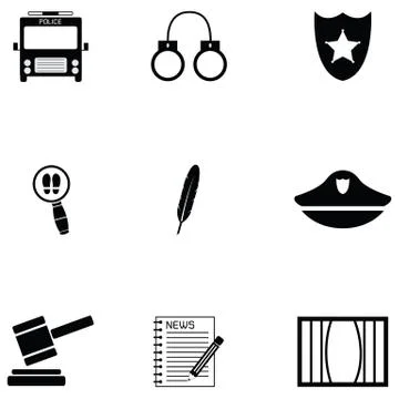 Law icon set Stock Illustration