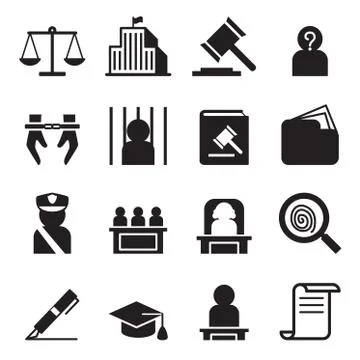 Law icon set Stock Illustration