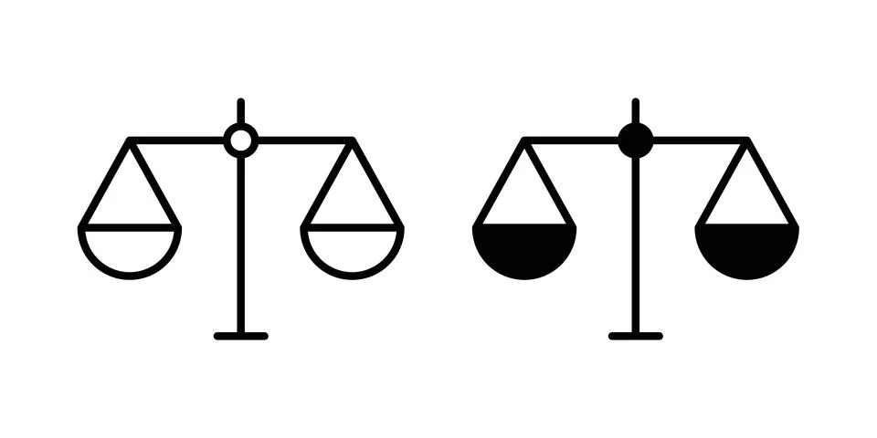 Law icon solid, line, and editable vector set. Stock Illustration