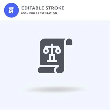Law icon vector, filled flat sign, solid pictogram isolated on white, logo il Illustrazione stock