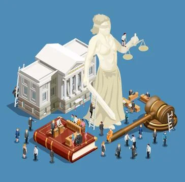 Law Isometric Icon Ilustración de archivo