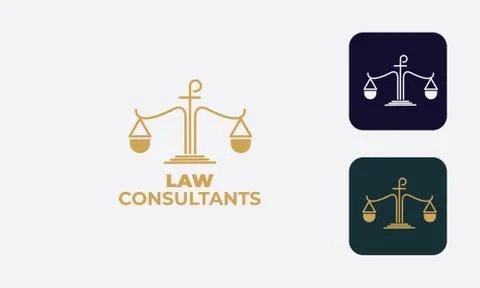 Law logo, law consultants -justice -royal law - law firm -lawyer, law office Stock Illustration