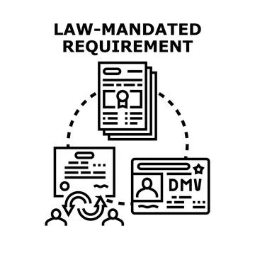 Law mandated requirement compliance process illustration 스톡 일러스트