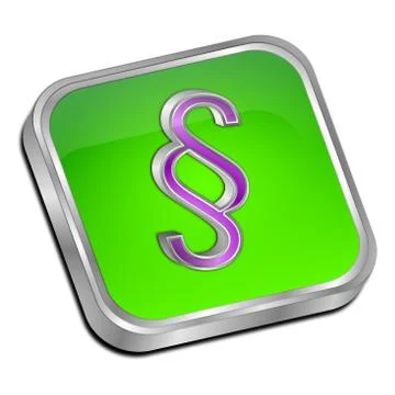 Law paragraph button - 3D illustration Stock Illustration